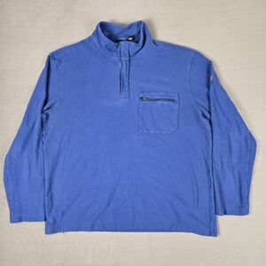 Victorinox Sweater Mens XL Blue‎ Pullover 1/4 Zip Outdoor Cotton Tailored Fit